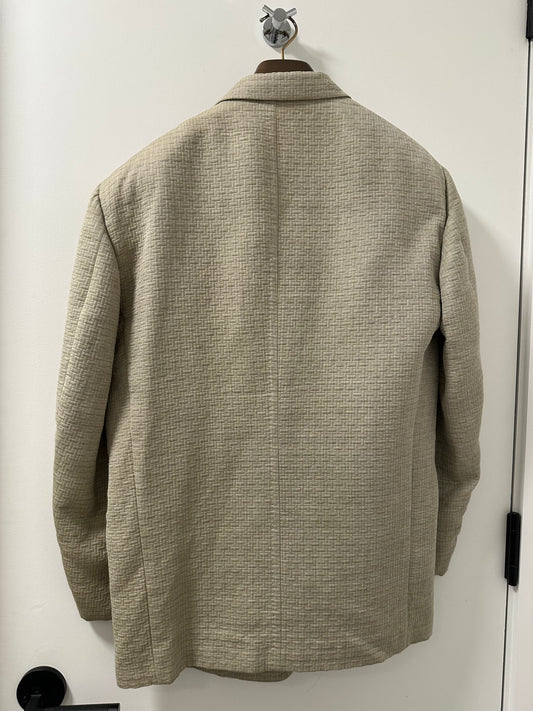 Corneliani Taupe Unstructured Blazer — Cotton Linen Blend (50)